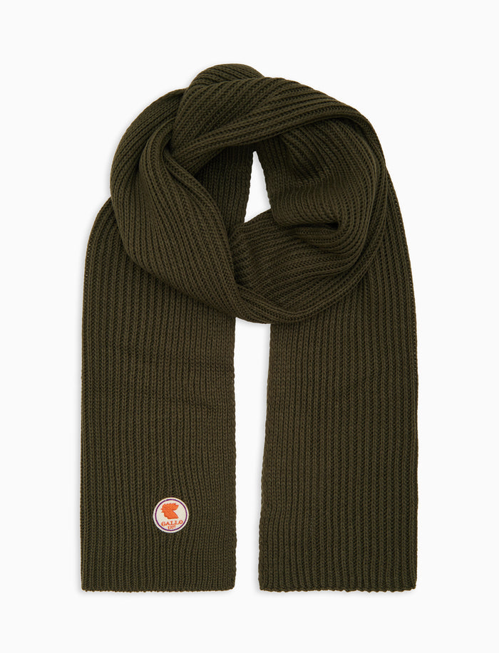 Sciarpa unisex verde a coste tinta unita - Gallo 1927 - Official Online Shop