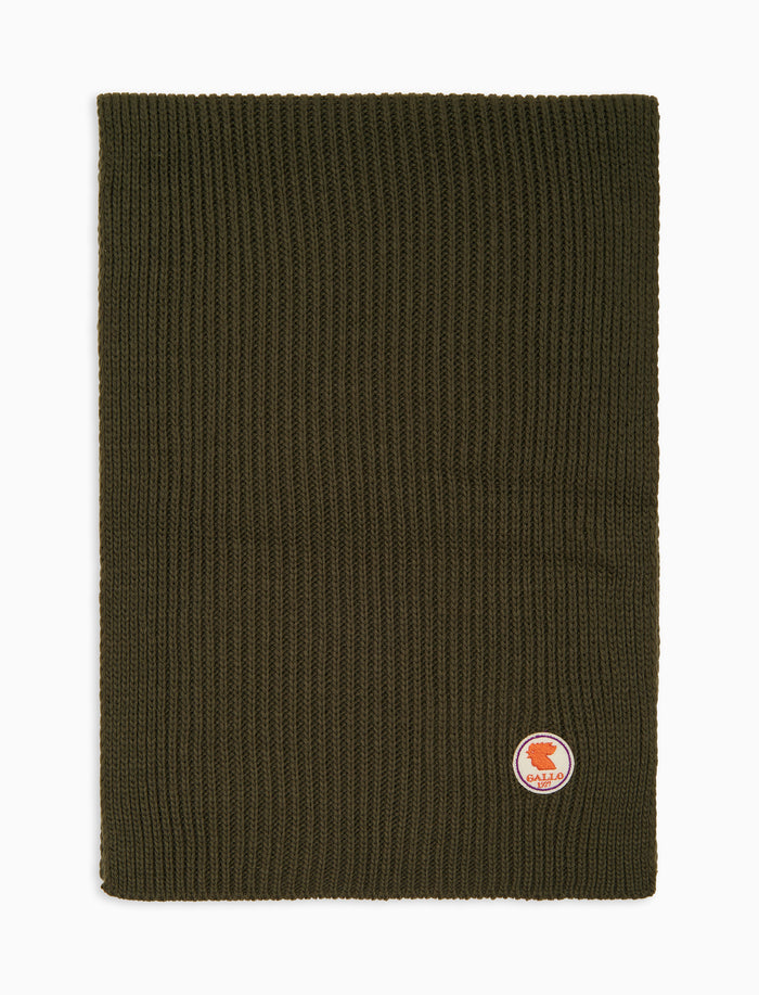 Sciarpa unisex verde a coste tinta unita - Gallo 1927 - Official Online Shop