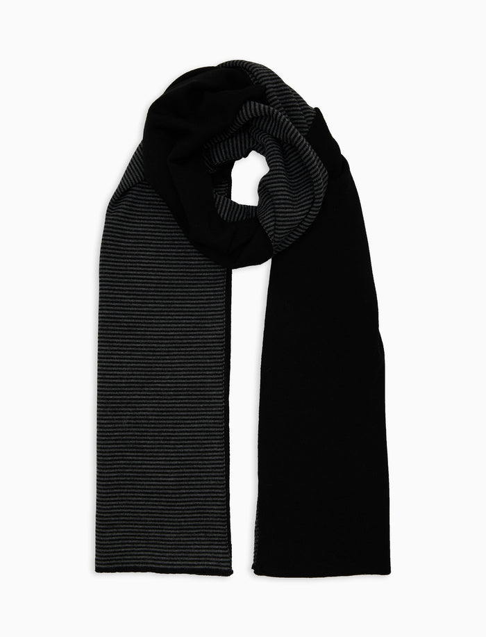 Sciarpa uomo lana nero righe windsor - Gallo 1927 - Official Online Shop
