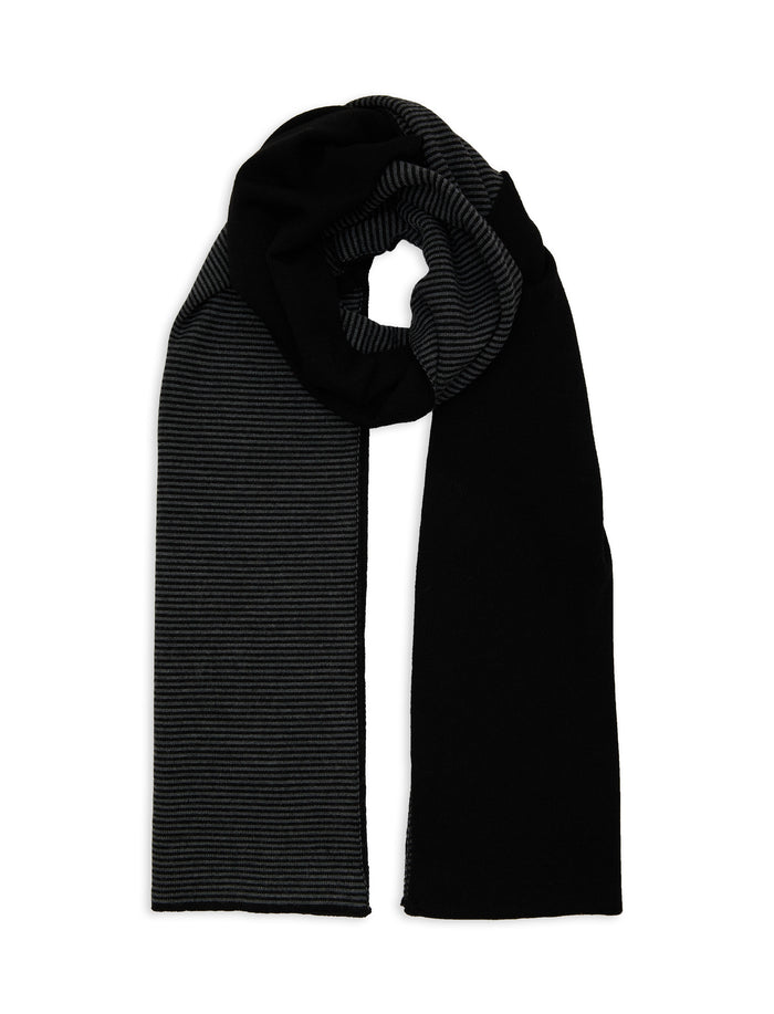 Sciarpa uomo lana nero righe windsor - Gallo 1927 - Official Online Shop