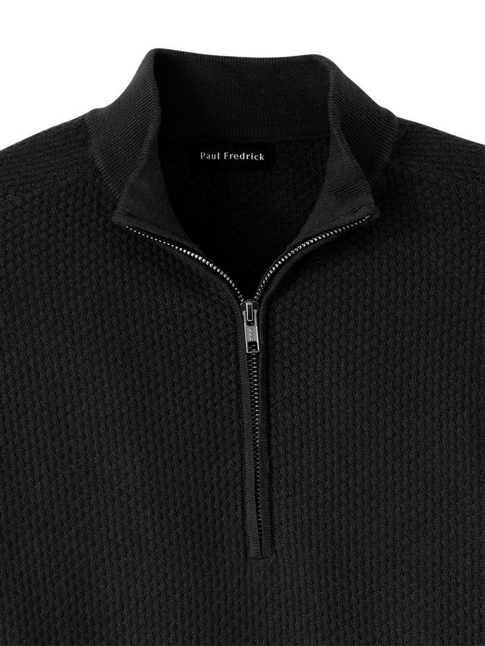 Alternate Image of Silk Cotton Cashmere Quarter Zip Mock Neck Sweater-5