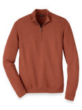 Product Image of Silk Cotton Cashmere Quarter Zip Mock Neck Sweater-Terracotta