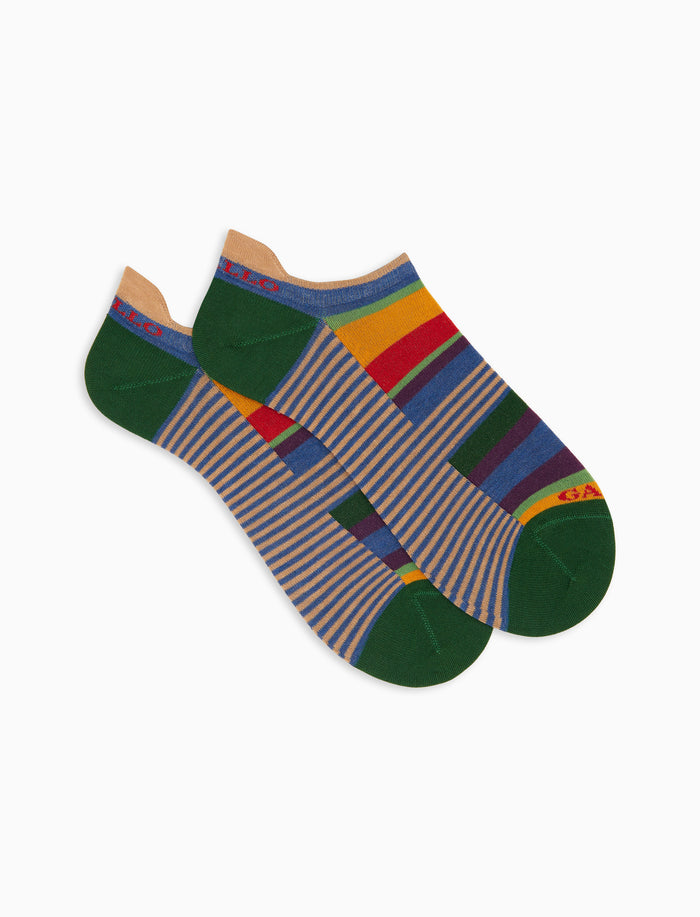 Sneakers donna cotone azzurro righe multicolor e windsor - Gallo 1927 - Official Online Shop