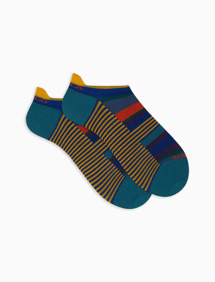 Sneakers uomo cotone verde righe multicolor e windsor - Gallo 1927 - Official Online Shop