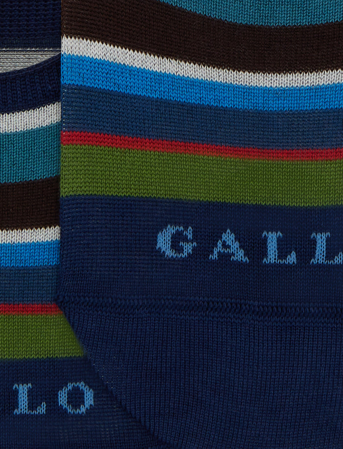 Soletta unisex cotone righe multicolor blu - Gallo 1927 - Official Online Shop