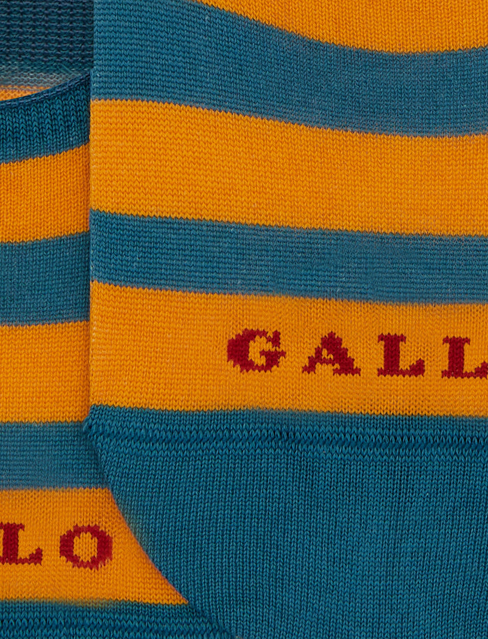 Solette unisex cotone a righe bicolore verde - Gallo 1927 - Official Online Shop