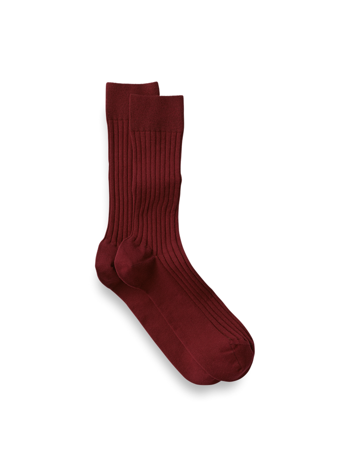 Product Image of Solid Rib Cotton Blend Sock-Wine