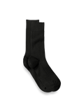 Product Image of Solid Rib With Contrast Cotton Blend Sock-Black/Grey