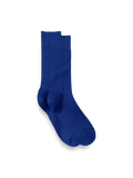 Product Image of Solid Rib With Contrast Cotton Blend Sock-Blue/Red