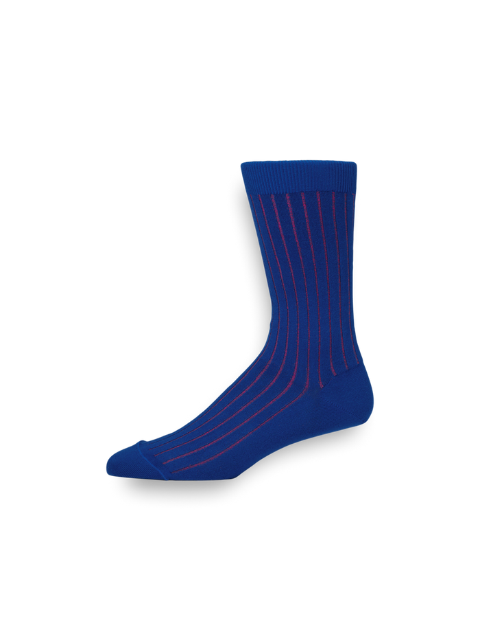 Alternate Image of Solid Rib With Contrast Cotton Blend Sock-1
