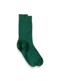 Product Image of Solid Rib With Contrast Cotton Blend Sock-Green/Blue