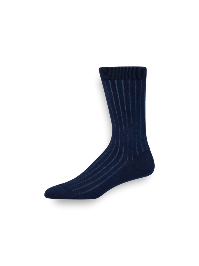 Alternate Image of Solid Rib With Contrast Cotton Blend Sock-1