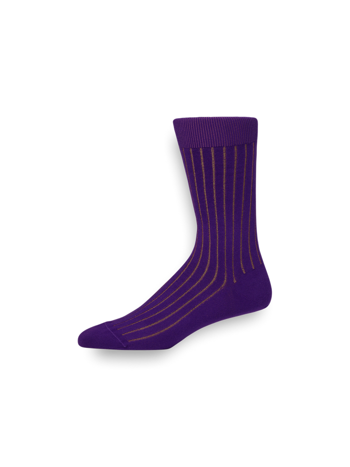 Alternate Image of Solid Rib With Contrast Cotton Blend Sock-1
