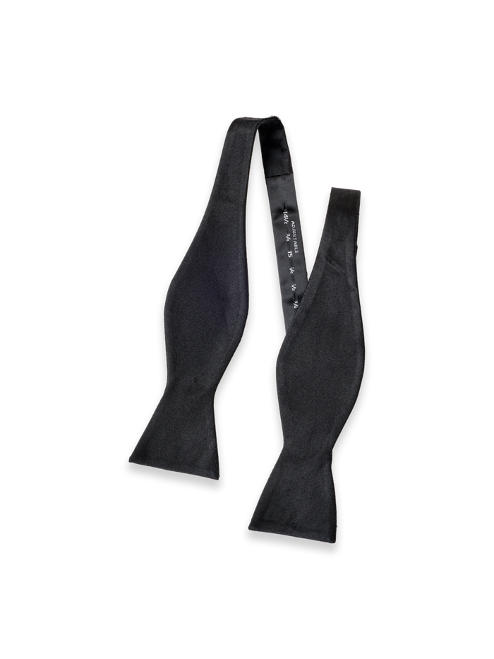 Product Image of Solid Woven Silk Self-tie Bow Tie-Black