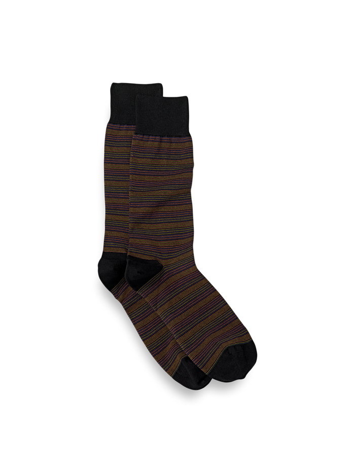 Product Image of Stripe Cotton Blend Sock-Black Multi