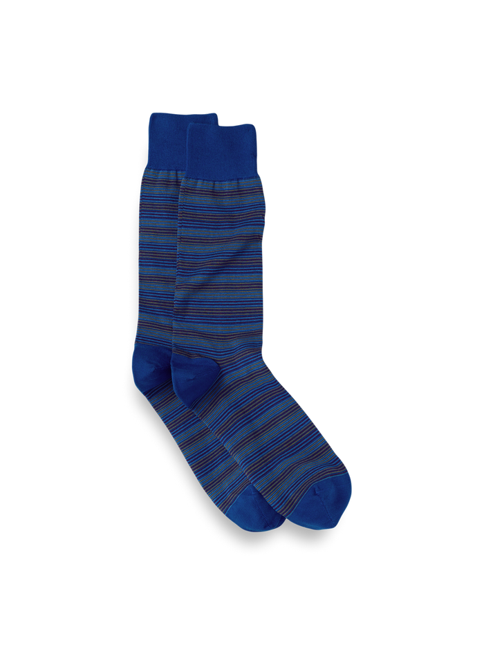 Product Image of Stripe Cotton Blend Sock-Blue Multi