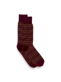 Product Image of Stripe Cotton Blend Sock-Burgundy Multi