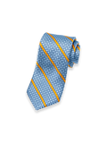 Product Image of Stripe Printed Italian Silk Tie-Blue/Yellow