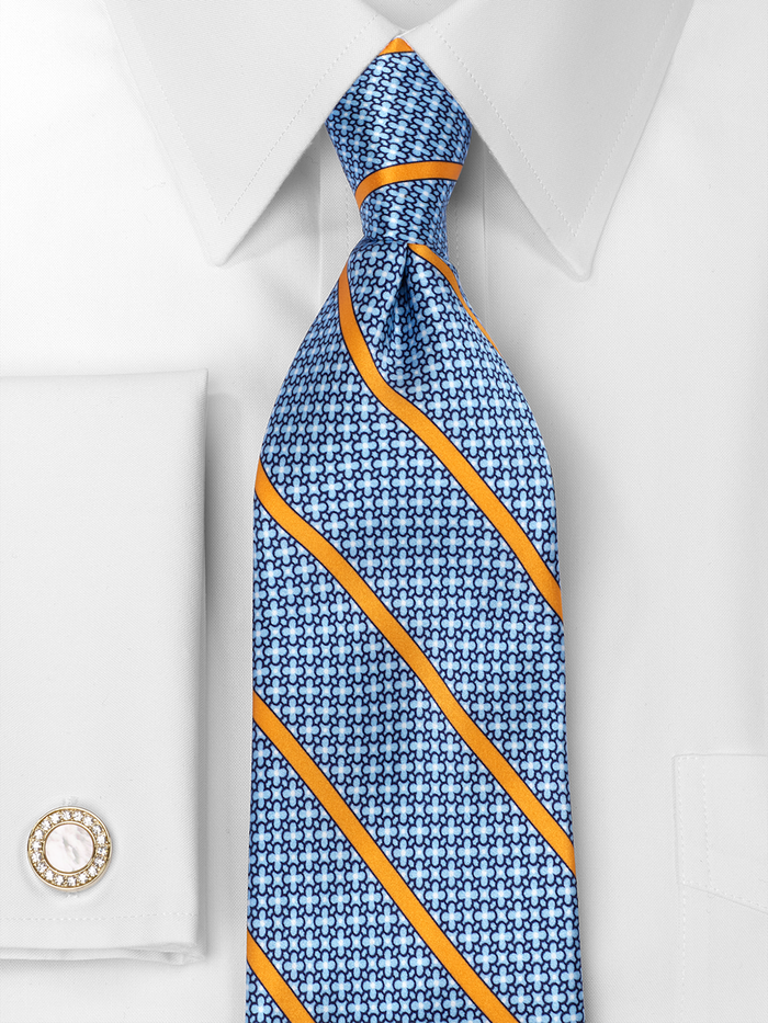 Alternate Image of Stripe Printed Italian Silk Tie-1