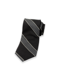 Product Image of Stripe Woven Silk Tie-Black/Grey