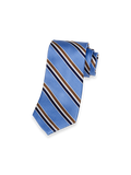 Product Image of Stripe Woven Silk Tie-Blue/Brown