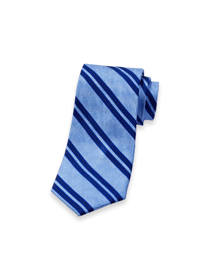 Product Image of Stripe Woven Silk Tie-Blue/Navy