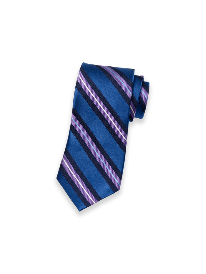 Product Image of Stripe Woven Silk Tie-Blue/Purple