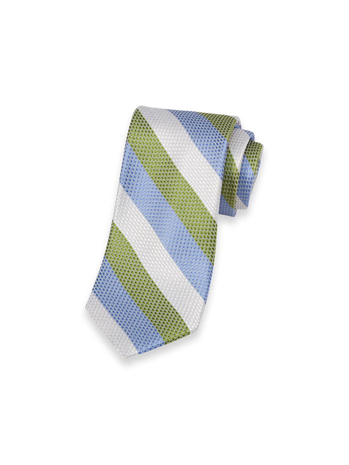 Product Image of Stripe Woven Silk Tie-Green Multi