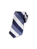 Product Image of Stripe Houndstooth Woven Silk Tie-Navy/White
