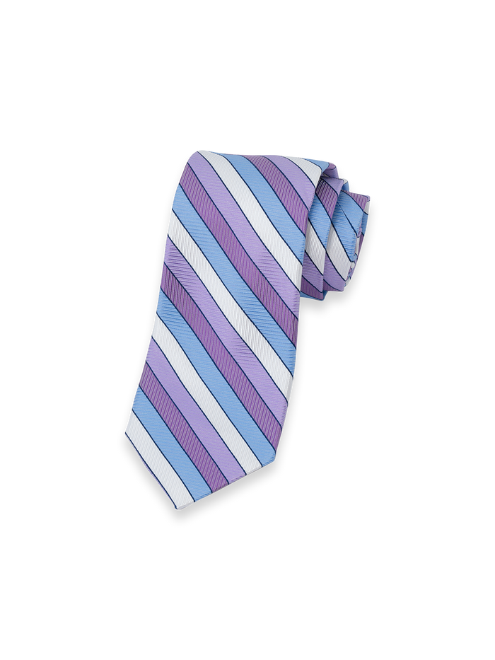 Stripe Woven Silk Tie - Purple Multi