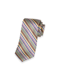 Product Image of Stripe Woven Silk Tie-Purple Multi