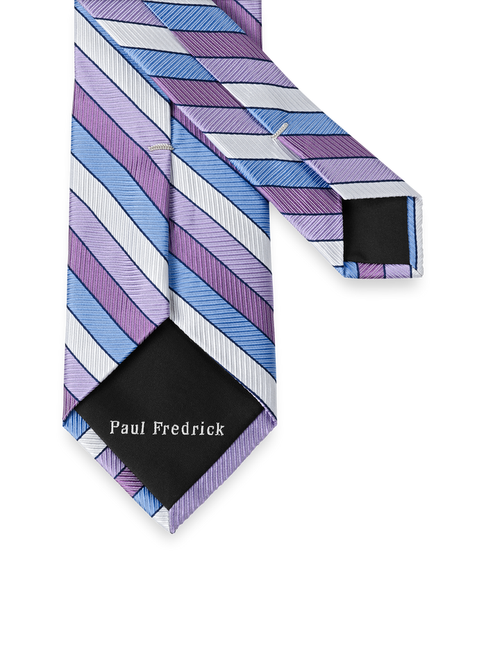 Stripe Woven Silk Tie - Purple Multi