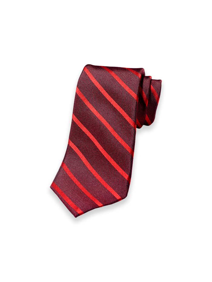 Product Image of Stripe Woven Silk Tie-Red