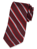 Product Image of Stripe Woven Silk Tie-Red/Grey