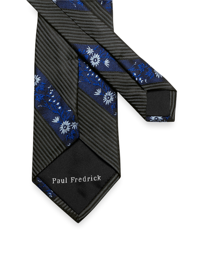 Alternate Image of Stripe/floral Woven Silk Tie-2