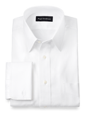 Product Image of Superfine Egyptian Cotton Solid Color Straight Collar French Cuff Dress Shirt-White