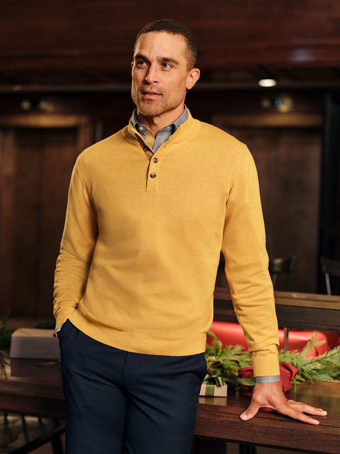 Alternate Image of Supima Cotton Four Button Mock Neck Sweater-6