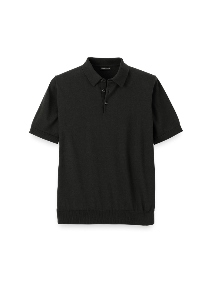 Product Image of Supima Cotton Three Button Polo-Black