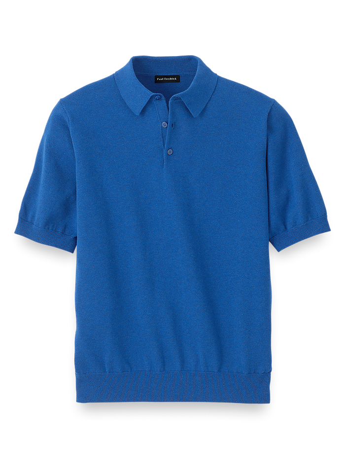 Product Image of Supima Cotton Three Button Polo-Navy