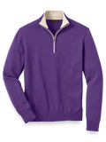 Product Image of Supima Cotton Zip Mock Neck Sweater-Purple