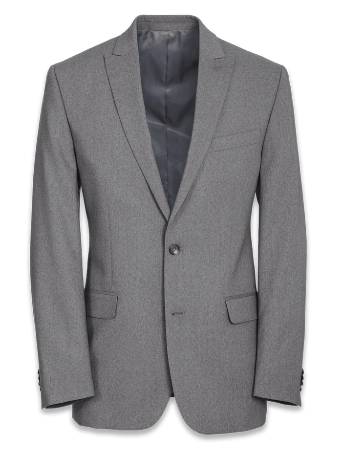 Product Image of Tailored Fit Essential Wool Peak Lapel Suit Jacket-Grey