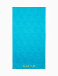 Telo mare unisex cotone tinta unita azzurro con scritta Gallo in contrasto - Gallo 1927 - Official Online Shop
