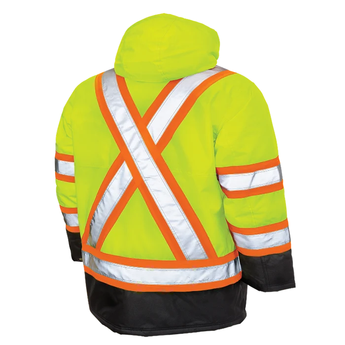 Tough Duck Lined Safety Parka Jacket with Quick Release Hoodie - S176