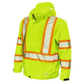 Tough Duck Packable Ripstop Safety Rain Jacket with Quick Release Hood - SJ05