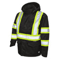 Tough Duck Premium Ripstop Safety Rain Jacket with Quick Release Hoodie - SJ35