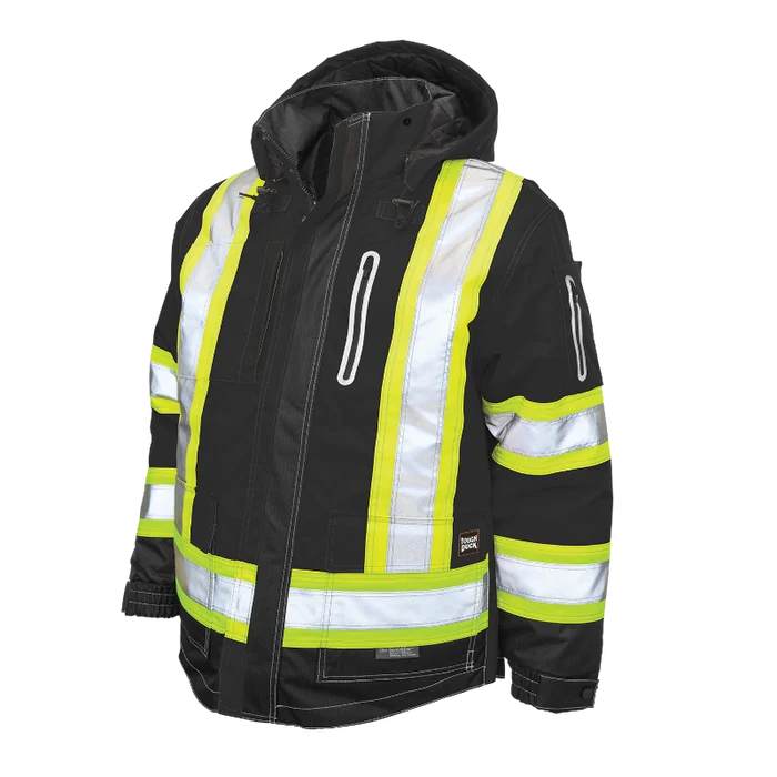 Tough Duck Ripstop 4-In-1 Safety Jacket with Quick Release Hoodie - S187
