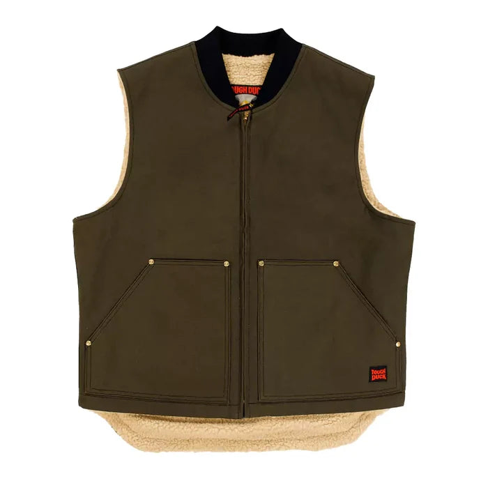 Tough Duck Sherpa Lined Vest with Brass Zipper - WV06