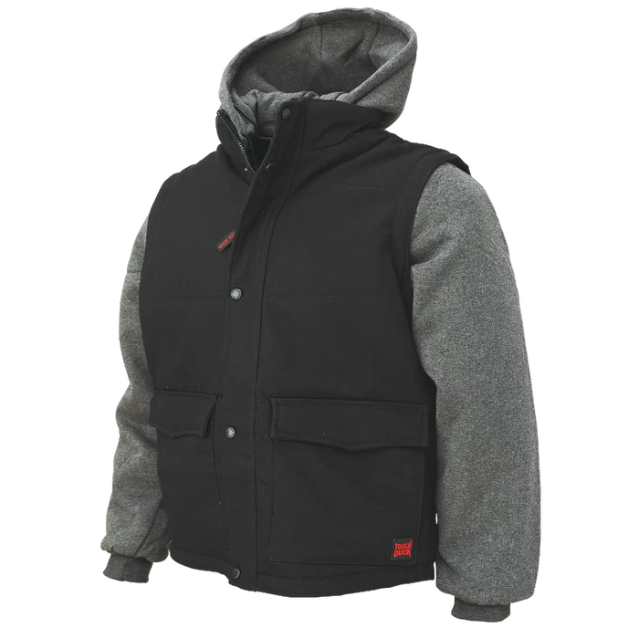 Tough Duck Zip-Off Sleeve Jacket with Detachable Hoodie - I8A2