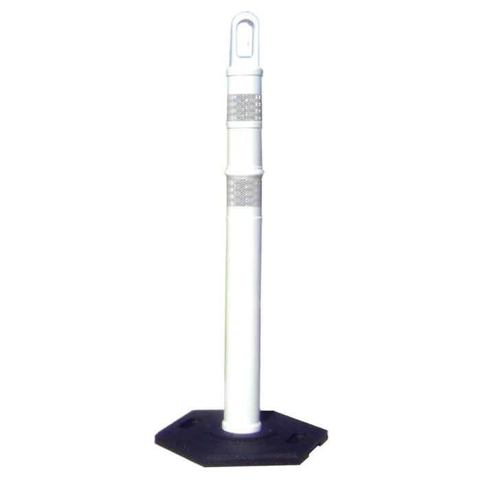 Traffix Devices 42" Looper Tube Delineator Post - 2 x 3" Reflective Tape - 12 Lbs Base - White