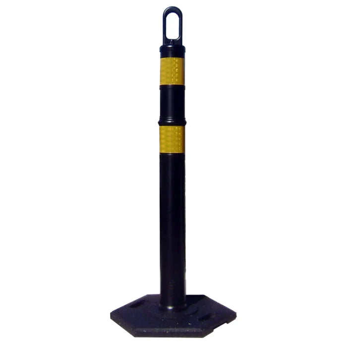 Traffix Devices 42" Looper Tube Delineator Post - 2 x 3" Reflective Tape - 18 Lbs Base - Yellow